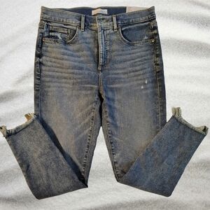 LOFT The Skinny Mid Rise Regular Fit Distressed Jeans Size 29 NWT